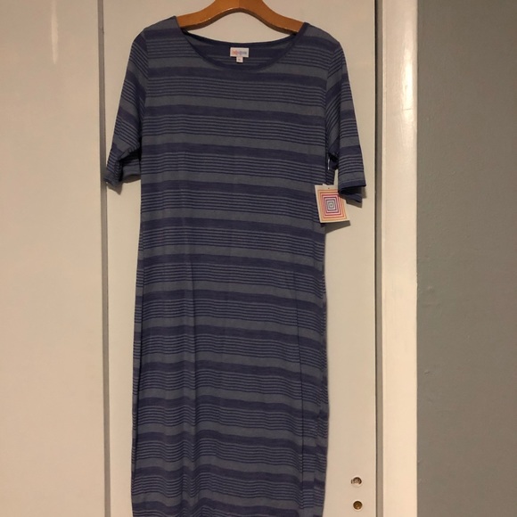 LulaRoe Purple Stripe Julia Dress size XL - Picture 1 of 4